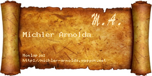 Michler Arnolda névjegykártya